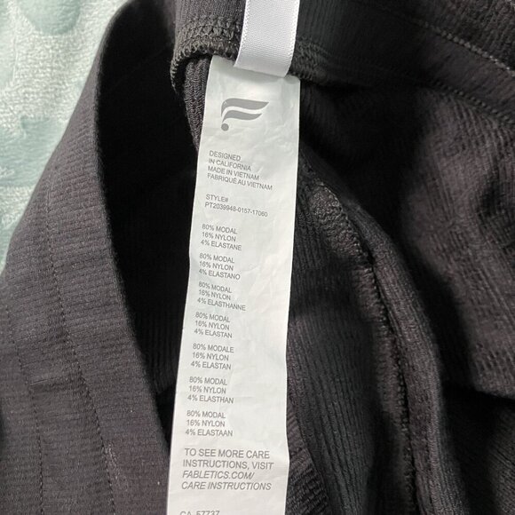 Fabletics Joggers Womens XL Black Ribbed Stretch Jersey Pull On Track Sweatpants - Picture 5 of 7
